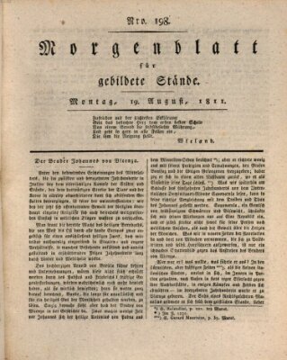 Morgenblatt für gebildete Stände Montag 19. August 1811