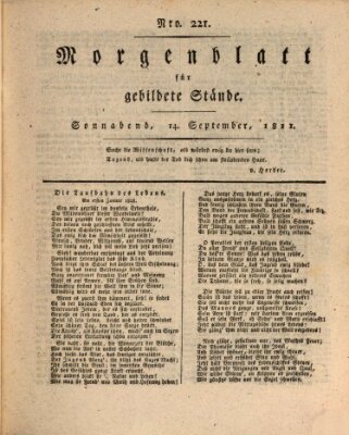 Morgenblatt für gebildete Stände Samstag 14. September 1811