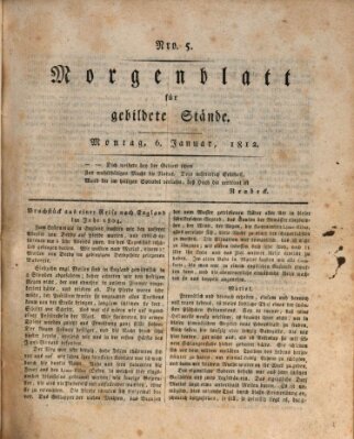 Morgenblatt für gebildete Stände Montag 6. Januar 1812