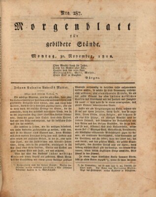 Morgenblatt für gebildete Stände Montag 30. November 1812