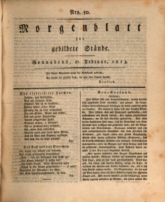 Morgenblatt für gebildete Stände Samstag 27. Februar 1813