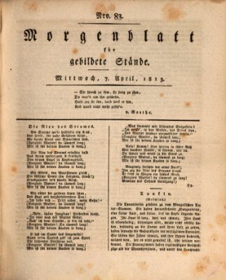 Morgenblatt für gebildete Stände Mittwoch 7. April 1813