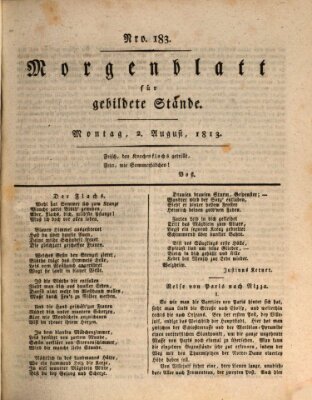 Morgenblatt für gebildete Stände Montag 2. August 1813
