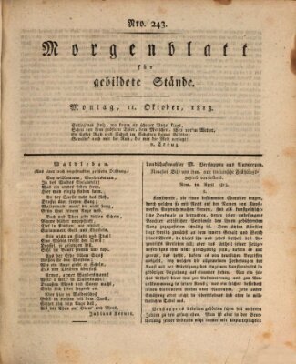 Morgenblatt für gebildete Stände Montag 11. Oktober 1813