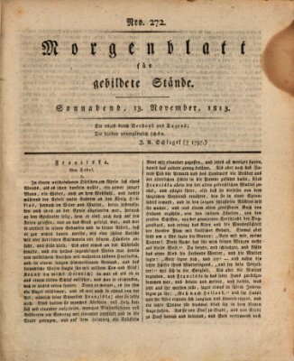 Morgenblatt für gebildete Stände Samstag 13. November 1813
