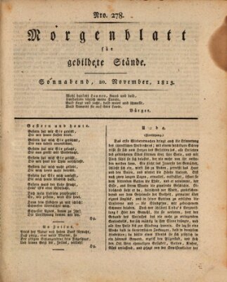 Morgenblatt für gebildete Stände Samstag 20. November 1813