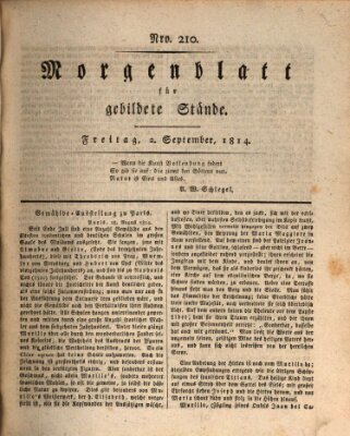 Morgenblatt für gebildete Stände Freitag 2. September 1814