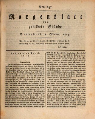 Morgenblatt für gebildete Stände Samstag 8. Oktober 1814