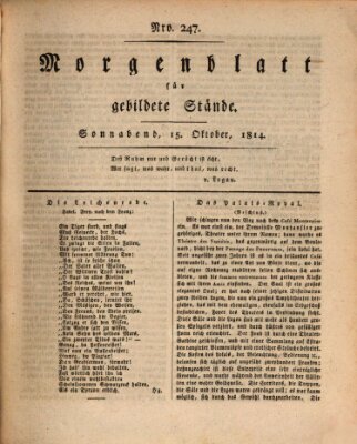 Morgenblatt für gebildete Stände Samstag 15. Oktober 1814
