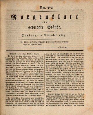 Morgenblatt für gebildete Stände Freitag 11. November 1814