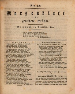 Morgenblatt für gebildete Stände Mittwoch 14. Dezember 1814