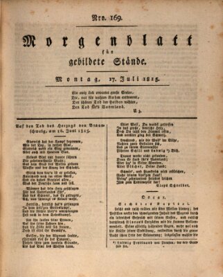 Morgenblatt für gebildete Stände Montag 17. Juli 1815