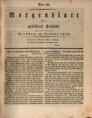 Morgenblatt für gebildete Stände Dienstag 23. Januar 1816