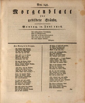 Morgenblatt für gebildete Stände Montag 17. Juni 1816