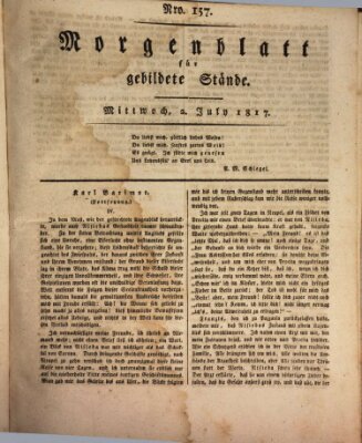 Morgenblatt für gebildete Stände Mittwoch 2. Juli 1817