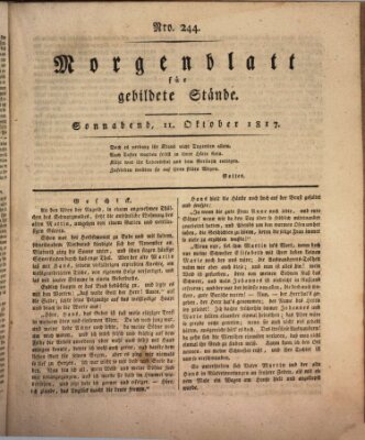 Morgenblatt für gebildete Stände Samstag 11. Oktober 1817
