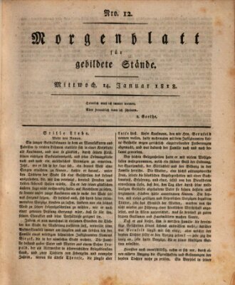 Morgenblatt für gebildete Stände Mittwoch 14. Januar 1818