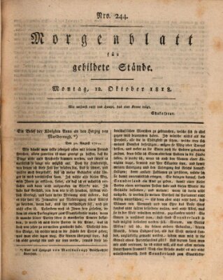 Morgenblatt für gebildete Stände Montag 12. Oktober 1818