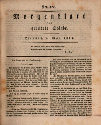 Morgenblatt für gebildete Stände Dienstag 4. Mai 1819