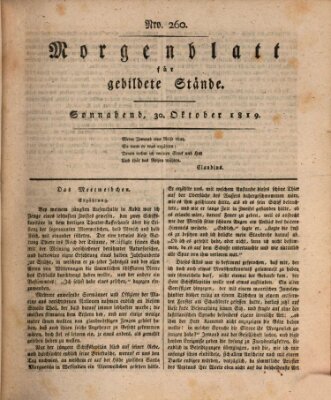 Morgenblatt für gebildete Stände Samstag 30. Oktober 1819
