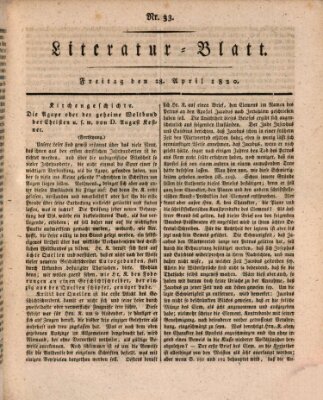 Morgenblatt für gebildete Stände Freitag 28. April 1820