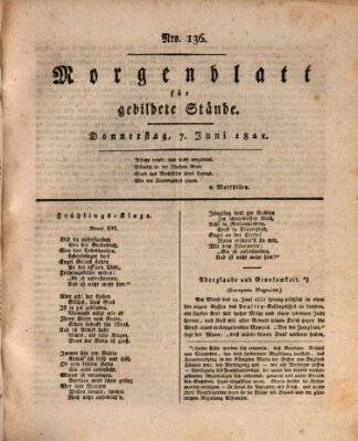 Morgenblatt für gebildete Stände Donnerstag 7. Juni 1821