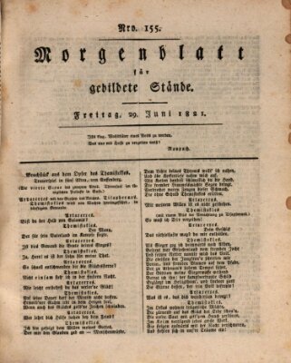 Morgenblatt für gebildete Stände Freitag 29. Juni 1821