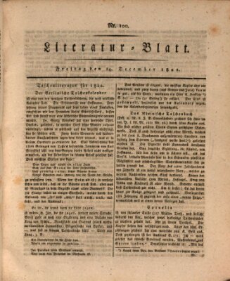 Morgenblatt für gebildete Stände Freitag 14. Dezember 1821