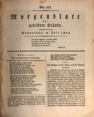 Morgenblatt für gebildete Stände Donnerstag 18. Juli 1822
