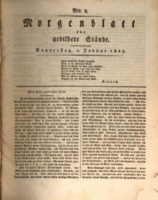 Morgenblatt für gebildete Stände Donnerstag 2. Januar 1823