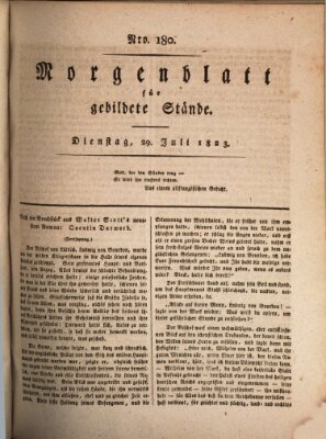Morgenblatt für gebildete Stände Dienstag 29. Juli 1823