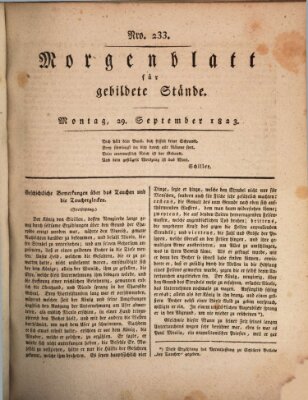 Morgenblatt für gebildete Stände Montag 29. September 1823