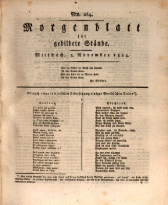 Morgenblatt für gebildete Stände Mittwoch 3. November 1824