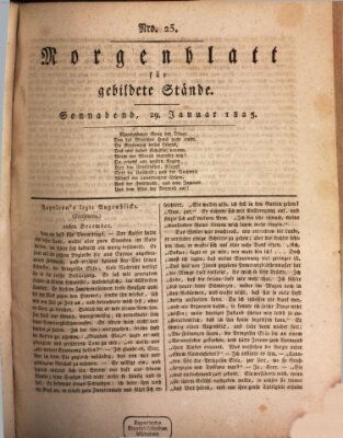 Morgenblatt für gebildete Stände Samstag 29. Januar 1825