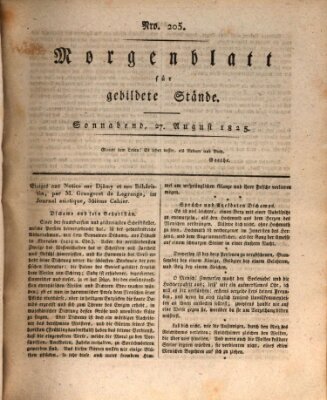 Morgenblatt für gebildete Stände Samstag 27. August 1825