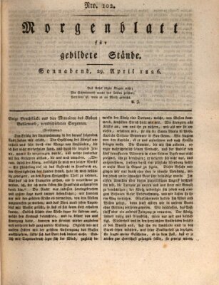 Morgenblatt für gebildete Stände Samstag 29. April 1826