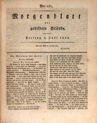 Morgenblatt für gebildete Stände Freitag 2. Juni 1826