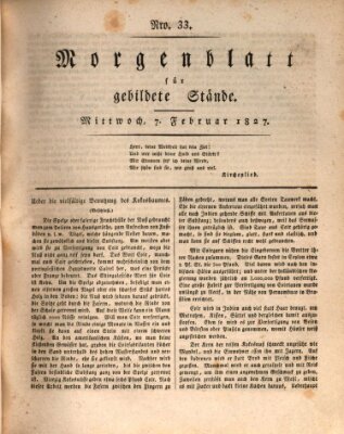 Morgenblatt für gebildete Stände Mittwoch 7. Februar 1827