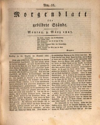 Morgenblatt für gebildete Stände Montag 5. März 1827