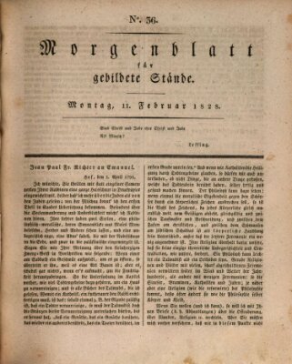 Morgenblatt für gebildete Stände Montag 11. Februar 1828