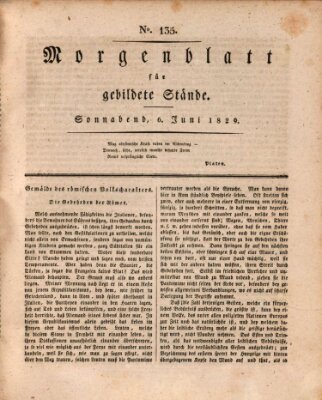 Morgenblatt für gebildete Stände Samstag 6. Juni 1829