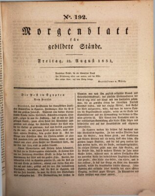 Morgenblatt für gebildete Stände Freitag 12. August 1831