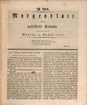 Morgenblatt für gebildete Stände Montag 27. August 1832