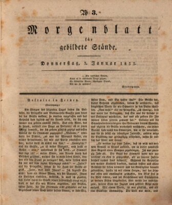 Morgenblatt für gebildete Stände Donnerstag 3. Januar 1833