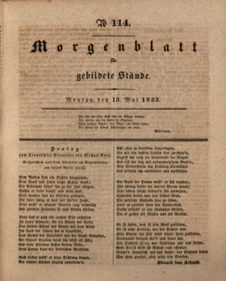 Morgenblatt für gebildete Stände Montag 13. Mai 1833