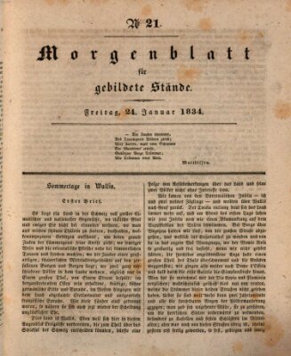 Morgenblatt für gebildete Stände Freitag 24. Januar 1834