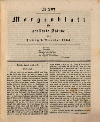 Morgenblatt für gebildete Stände Freitag 7. November 1834