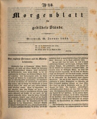 Morgenblatt für gebildete Stände Mittwoch 21. Januar 1835