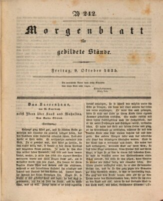 Morgenblatt für gebildete Stände Freitag 9. Oktober 1835