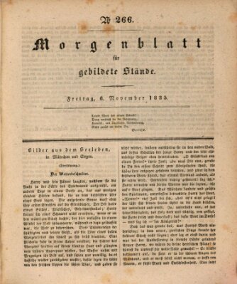 Morgenblatt für gebildete Stände Freitag 6. November 1835